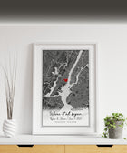 Where It All Began Personalized Map Print for Anniversary, First Date, Long Distance Relationships, Wedding Anniversary, Valentine's Day Gift for Him or Her