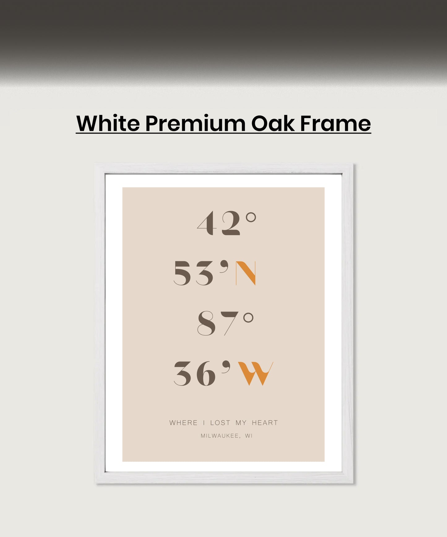 Personalized Coordinates Map Print for Anniversary Gift, Long Distance Relationships, Valentines Day, Romantic Gift for Him or Her